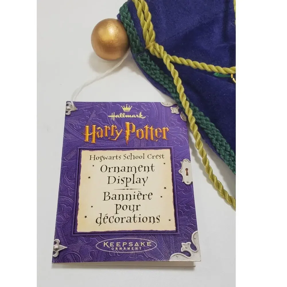 VTG 2000 Harry Potter Ornaments (Set of 9) and Hogwarts Display Banner HALLMARK